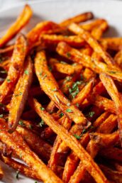 a basket of sweet potato fries