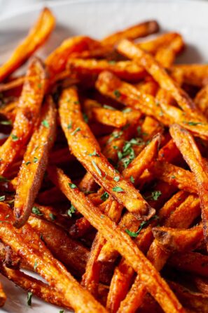 a basket of sweet potato fries