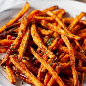 a basket of sweet potato fries