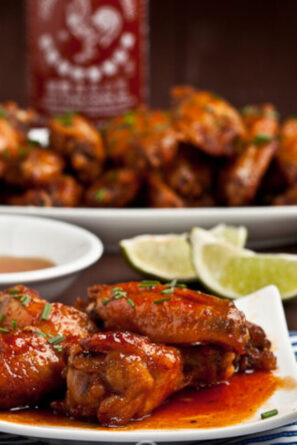 honey sriracha baked chicken wings