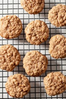 oatmeal cookies on a wire rack