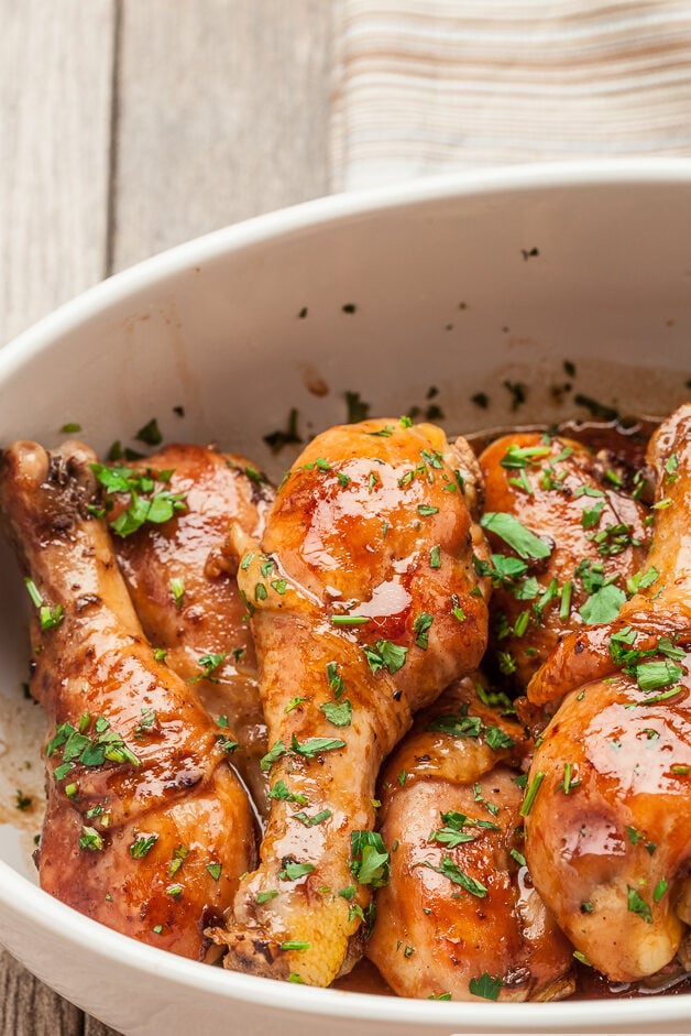 Honey Soy chicken in a dish