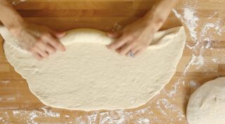 Rolling up the dough to shape
