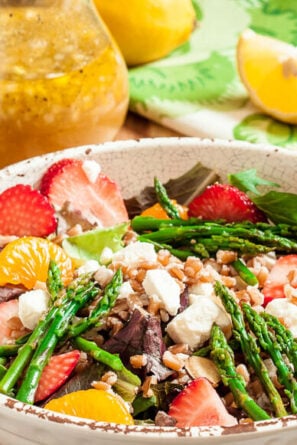 strawberry asparagus farro salad