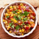 Corn salsa in a dish