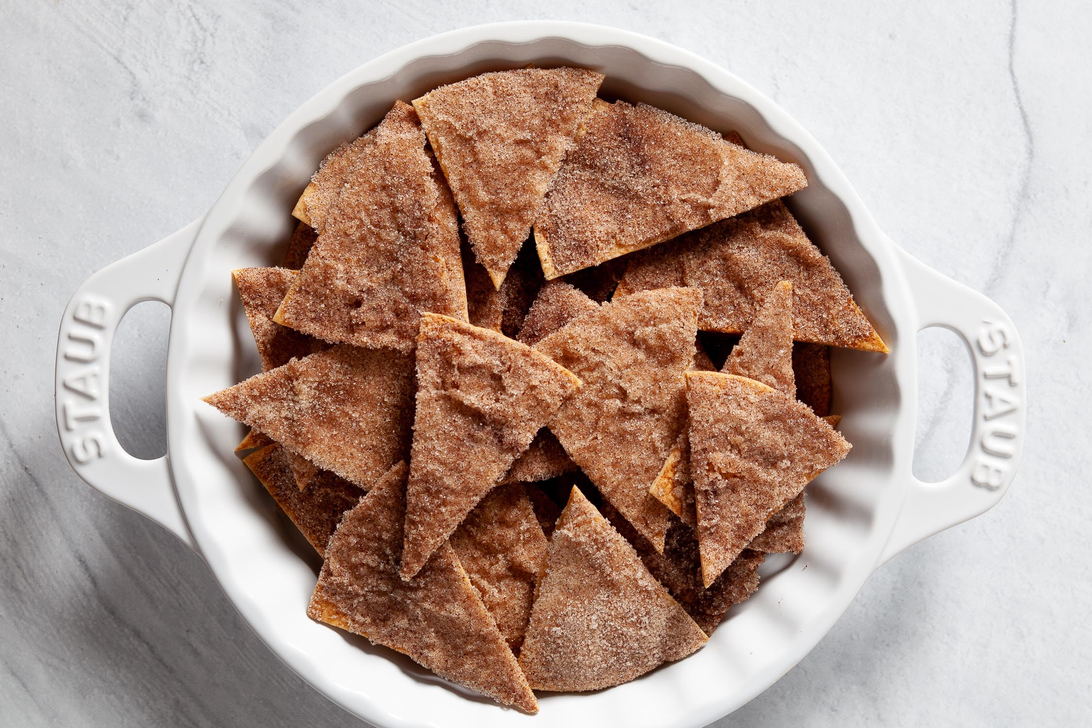 baked cinnamon sugar tortilla chips