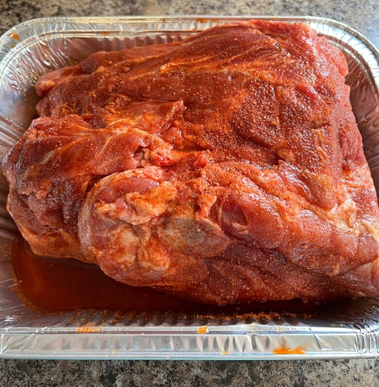 smoked pork butt with dry rub