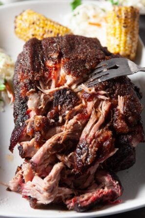 smoked pork butt or pork shoulder on a plate