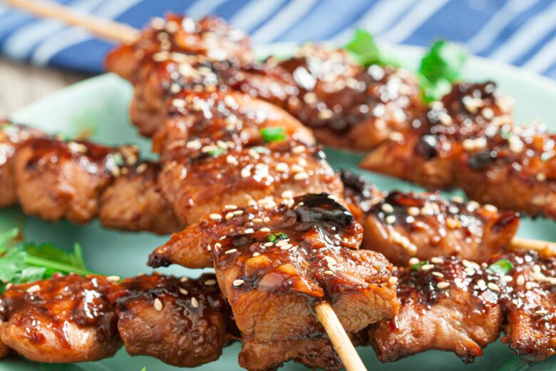 Asian chicken skewers