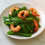 Stir fry shrimp with snow peas