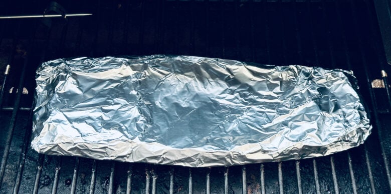 smoked ribs wrapped in foil