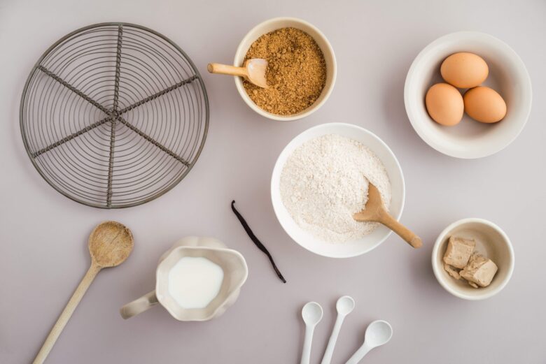 quick bread ingredients laid out.