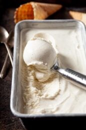 easy vanilla bean ice scream scooped