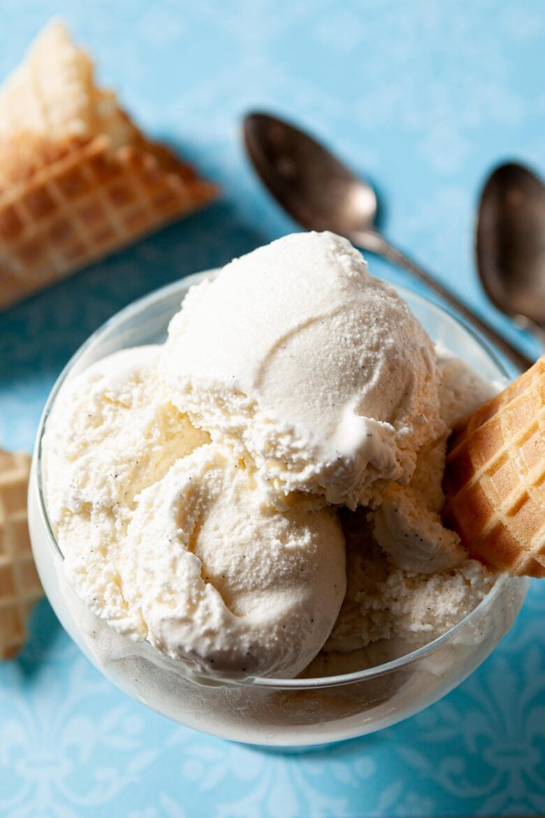 vanilla bean ice cream in a cup