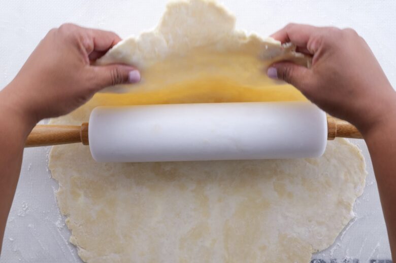 Pie Dough Being Rolled Out