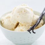 vanilla bean ice cream in a bowl