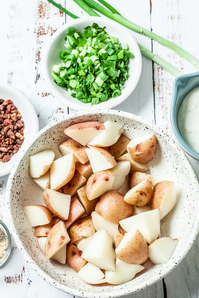 red potato salad recipe bacon ranch potato salad 