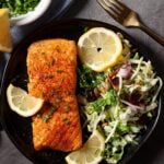 air fryer salmon on plate