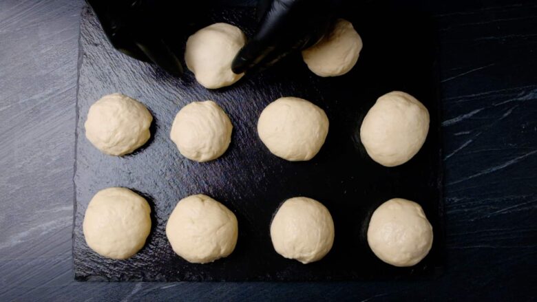 Bagel Dough Shaped Into Balls.