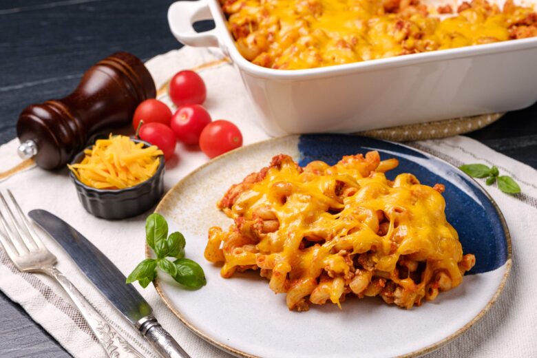 Chili Mac Garnished and Served.