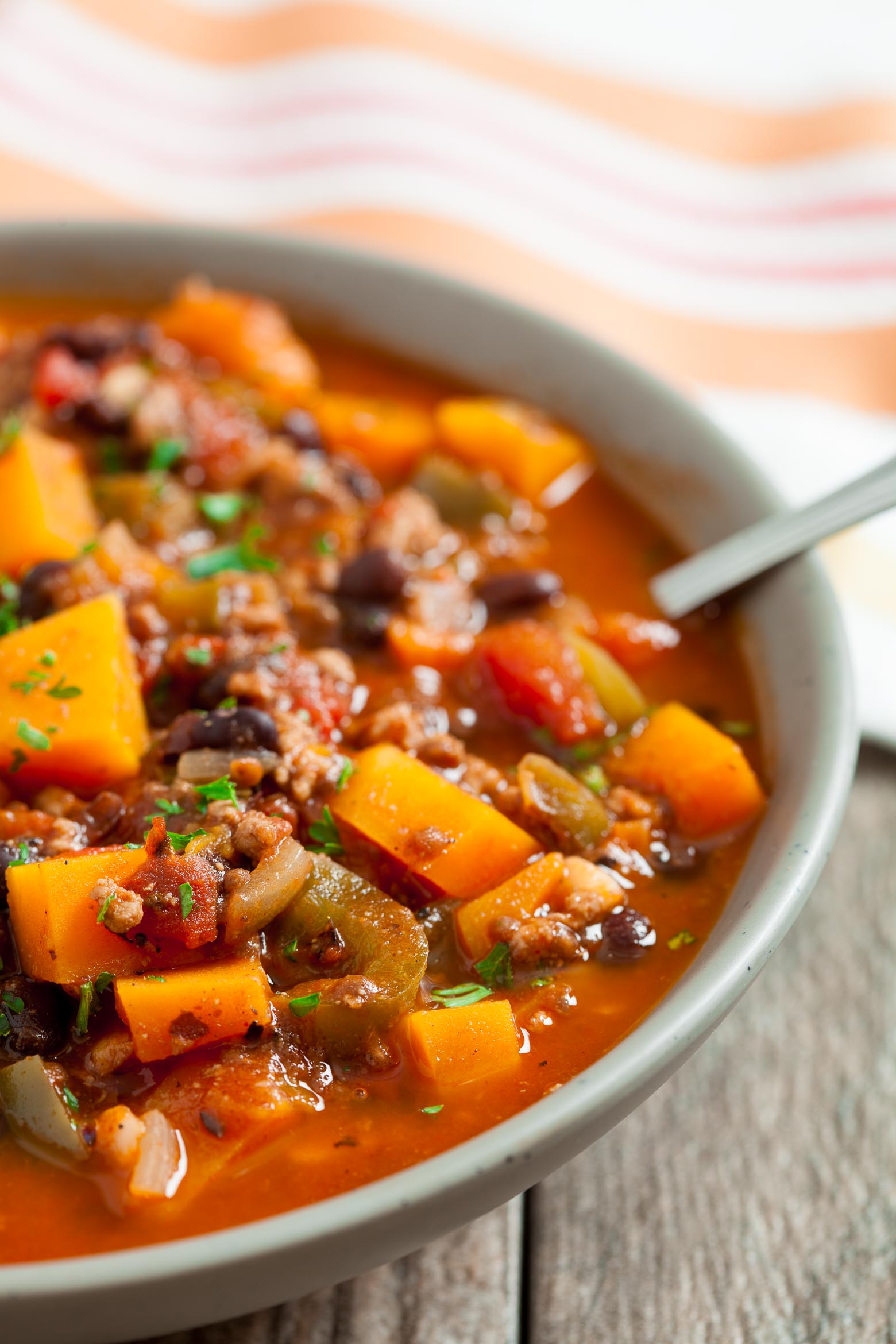 butternut squash chili in a bowl