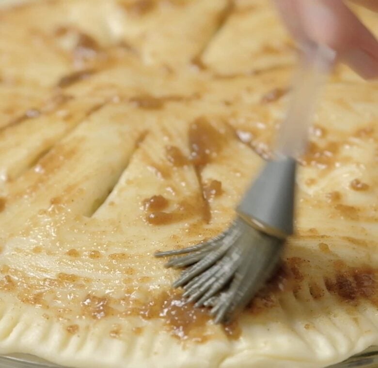 Apple pie sauce brushed over top.