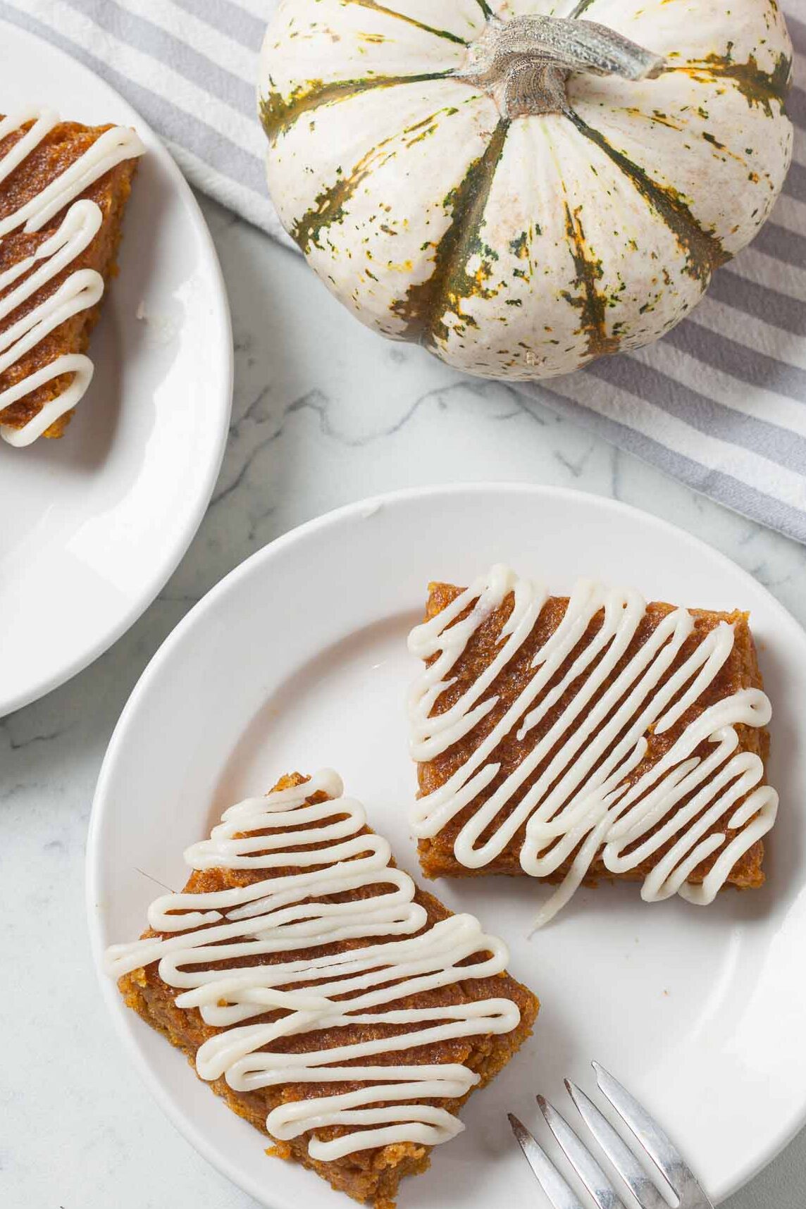 Pumpkin Bras with Cream Cheese Frosting Plated.