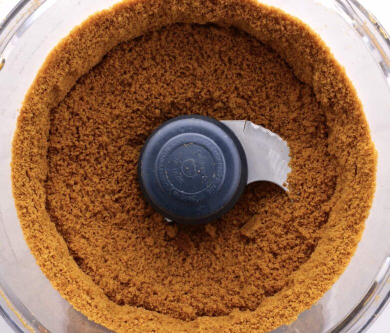 Pumpkin Cheesecake Gingersnap Crust in Food Processor.