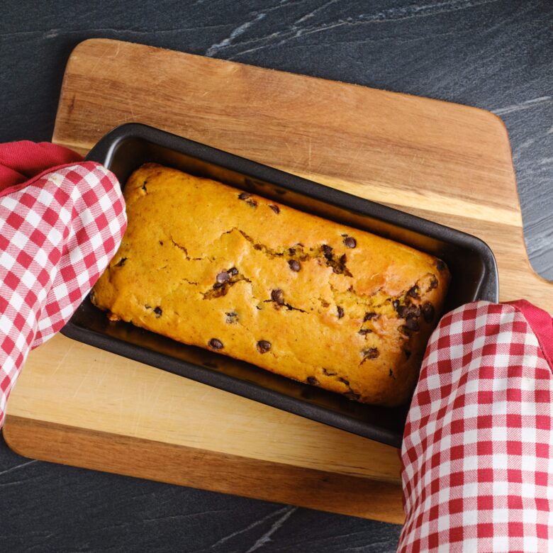 Vegan Pumpkin Bread After Baking.