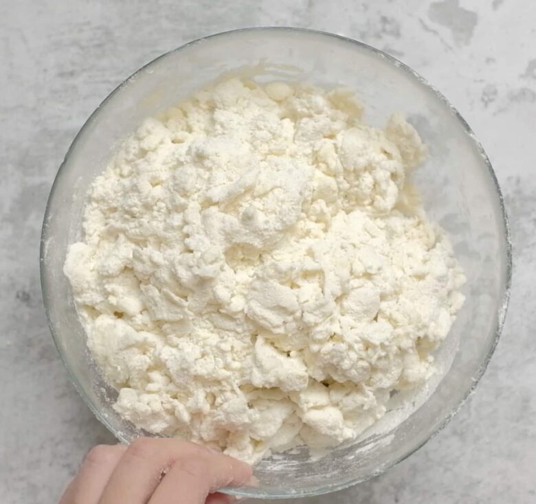 apple pie dough in bowl.