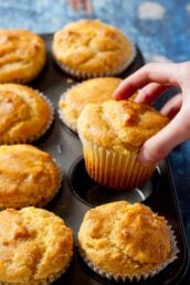 honey cornbread muffins baked.