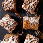 Pumpkin Coffee Cake Sliced and Garnished.