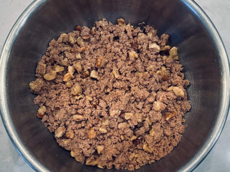 Pumpkin Coffee Cake Streusel in a Bowl.