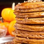 Fluffy Pumpkin Pancakes in a Stack.