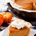 Finished Pumpkin Pie Slice on Plate.