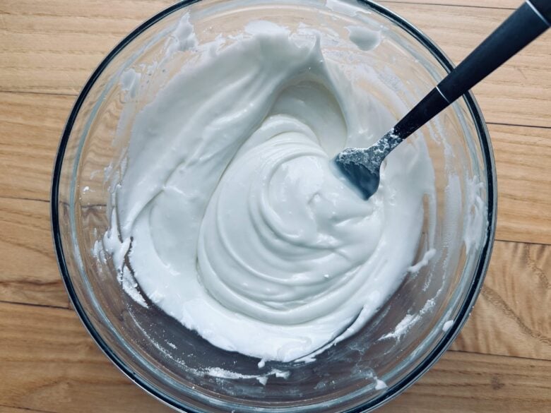 simple icing in a bowl.