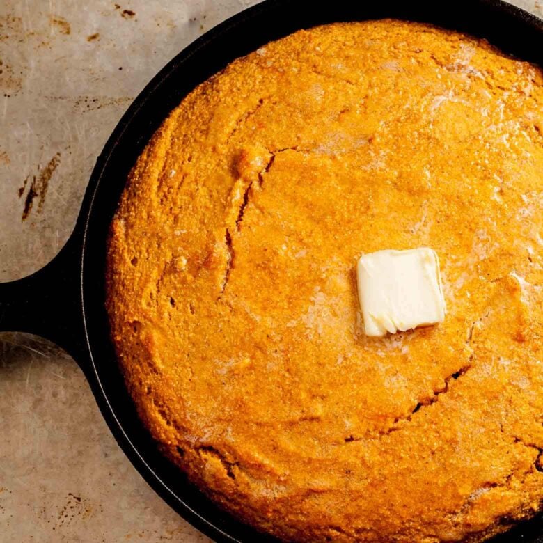 whole sweet potato cornbread baked.