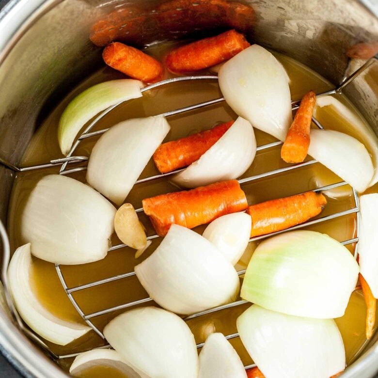 instant pot turkey breast veggies in instant pot.