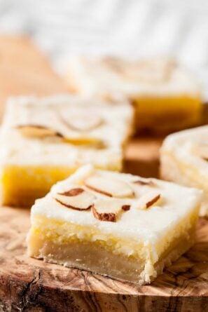 almond bars finished cut squares.