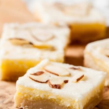 almond bars finished cut squares.