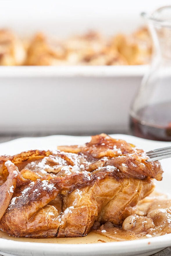 apple french toast bake in a dish