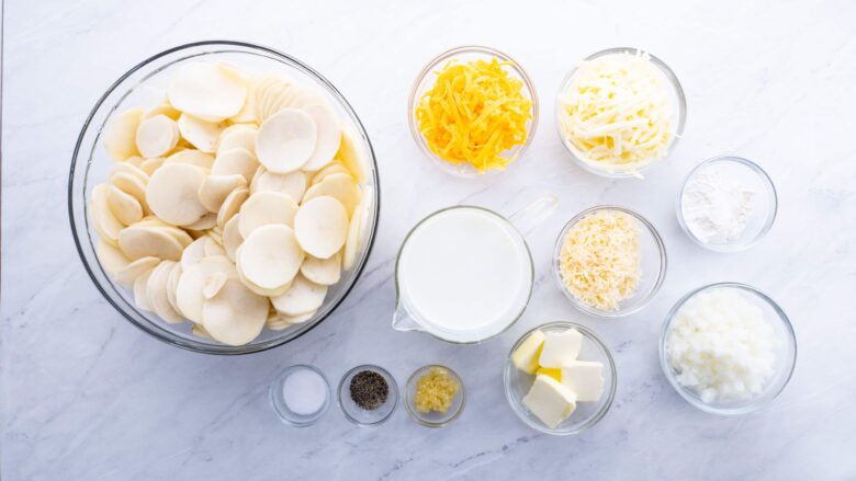 cheesy scalloped potatoes ingredients.