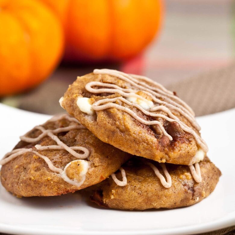 pumpkin spice cookies with icing.