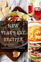New Year's Eve Recipe Collection including appetizers, drinks, main dishes, and dessert.