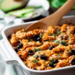 mexican pasta bake in a dish