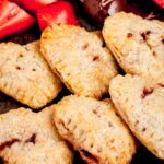 finished strawberry Nutella hand pies in heart shapes.