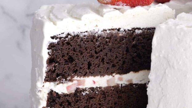 Sliced Chocolate Strawberry Cake