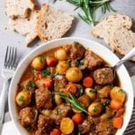 Irish Guinness Beef Stew in a bowl.