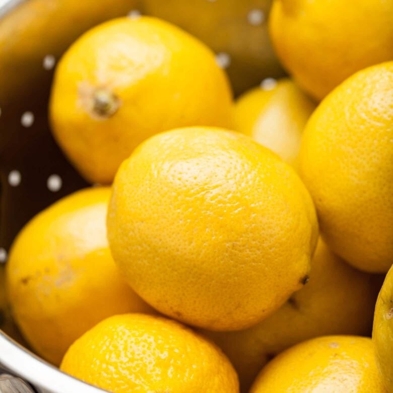 fresh whole lemons for lemon custard cake.