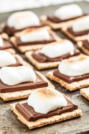 Oven s'mores fresh out of the oven.